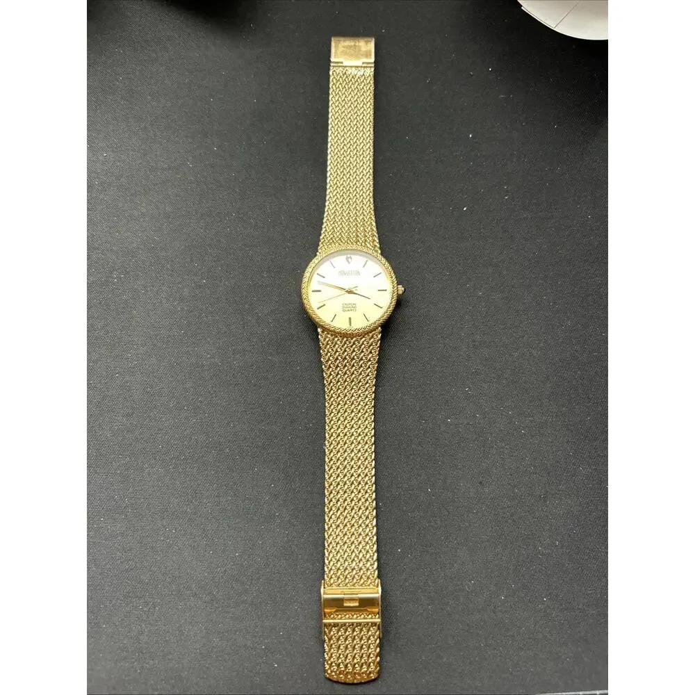 Manhattan Croton Diamond Quartz Gold Tone Watch